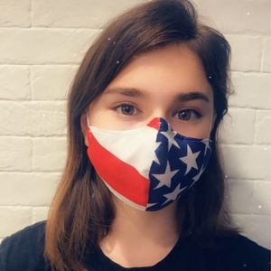 Kids patriotic print face mask with filters